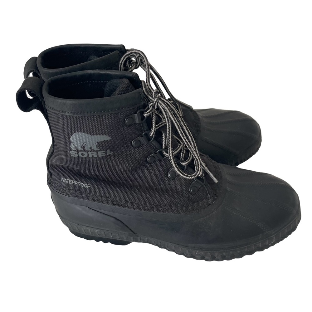 SOREL Cheyanne II Black Waterproof Ankle Lace Up Rubber boots. Size 8